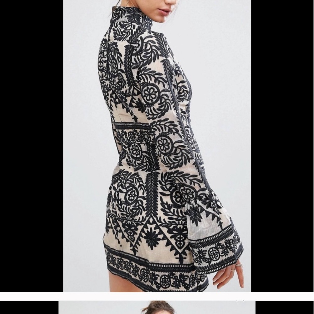 Black and white long sleeve dress